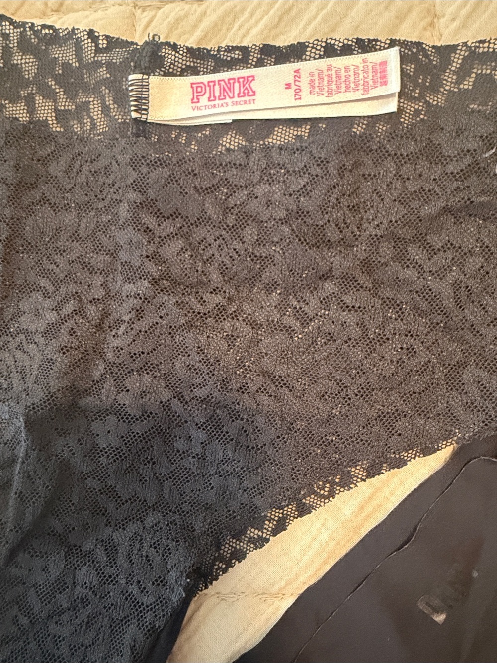 PINK Victoria's Secret Black and Gray Lace & Printed Hipster Panty Trio - Picture 3 of 11